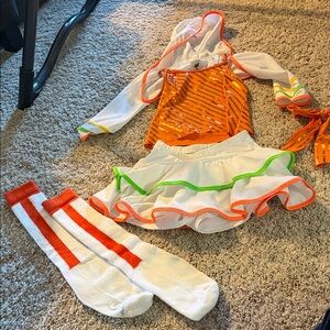 Girls Curtain Call Candy shop costume dance orange green style E3688 CME